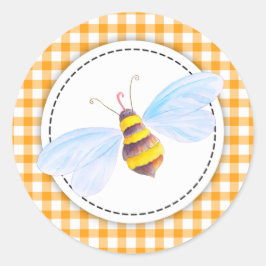 Artes redondas de abejas miel naranja Etiqueta sup