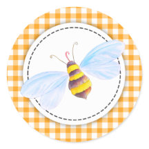 Artes redondas de abejas miel naranja Etiqueta sup