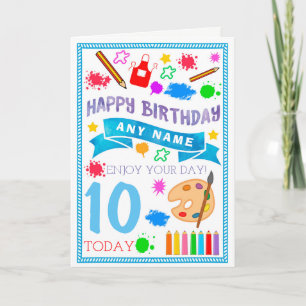 Artes y artes que pintan la tarjeta de cumpleaños
