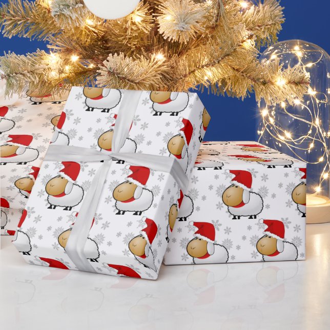 Artesanía de oveja de Navidad o papel de regalo (Vacaciones)