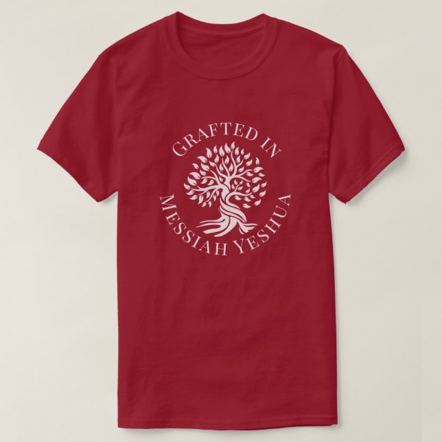 Artesanía en Mesías Yeshua, árbol de la camiseta d (Diseño del anverso)