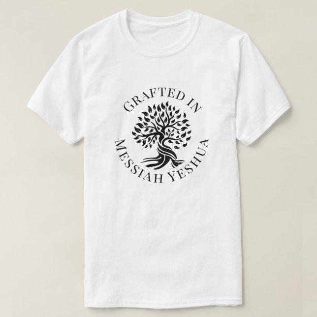 Artesanía en Mesías Yeshua, árbol de la camiseta d (Diseño del anverso)
