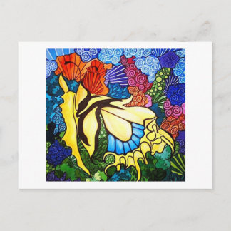 Artesanía en una postal (mariposa abstracta)