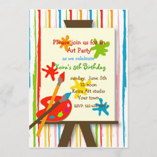 Artesanías pintando invitaciones a fiestas de cump