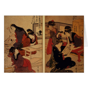 Artesanos que hacen un grabar en madera, c.1857