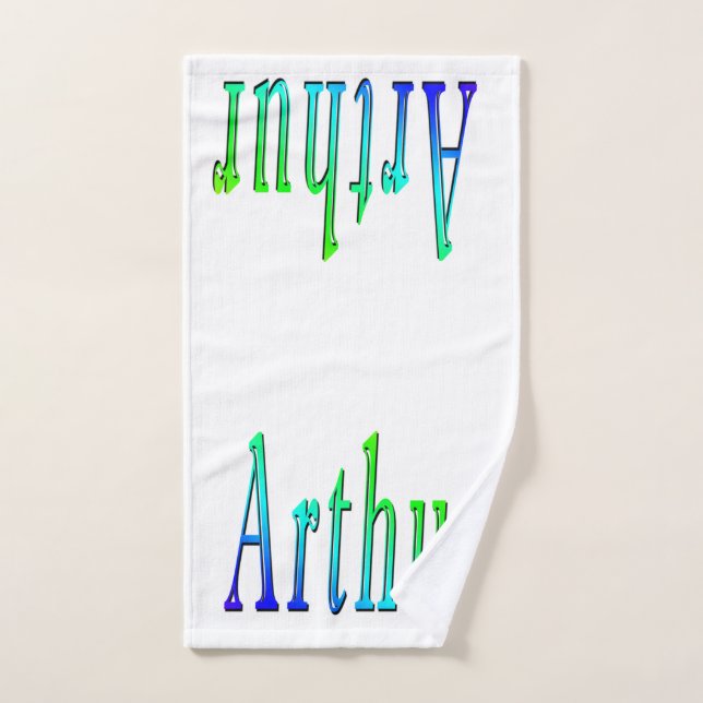 Arthur Nombre En Verde Y Azul, (Toalla de mano)