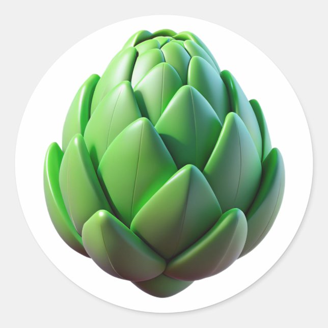 Artichoke Plastic 3D - Etiqueta redonda brillante (Anverso)