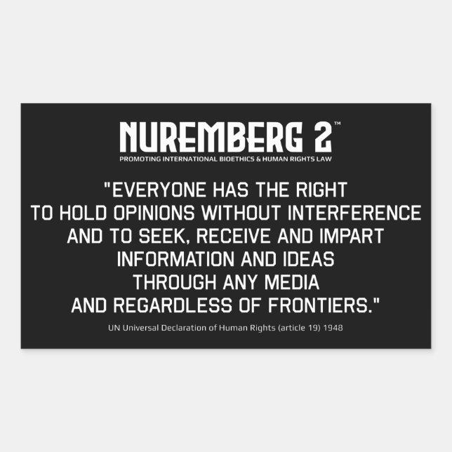 Artículo 19 Declaración de Pegatinas en Derechos H (Anverso)