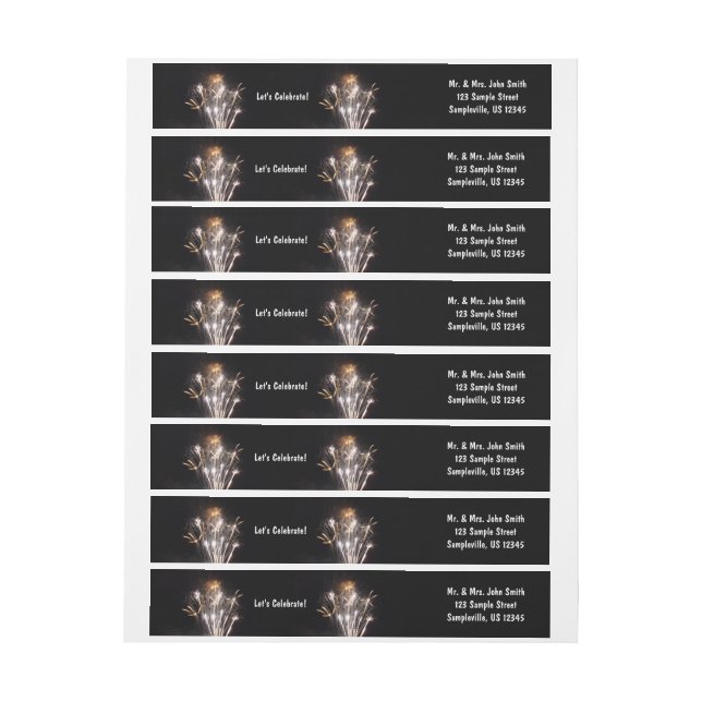 Artificios de pirotecnia blancos y dorados II Cele (hoja)