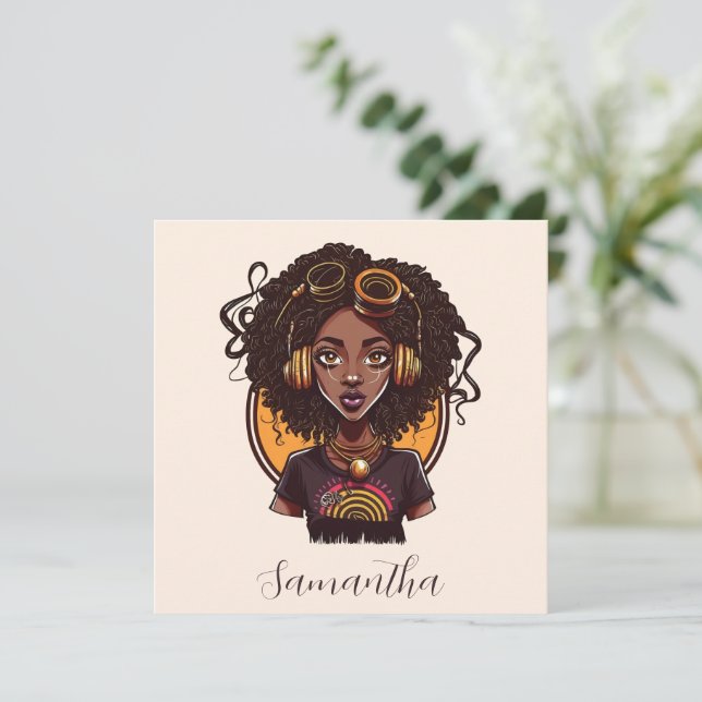 Artista Afro Woman (Anverso de pie)