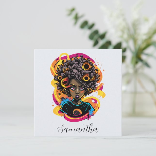 Artista Afro Woman (Anverso de pie)