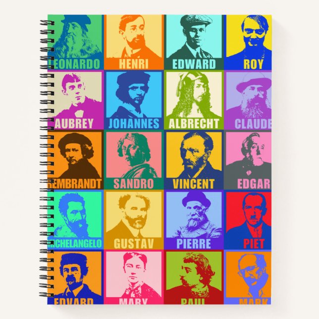 Artista | Cuaderno de notas espirales de arte pop  (Anverso)