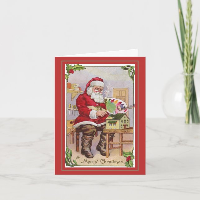 Artista Cute Santa Clause Vintage Navidad (Anverso)