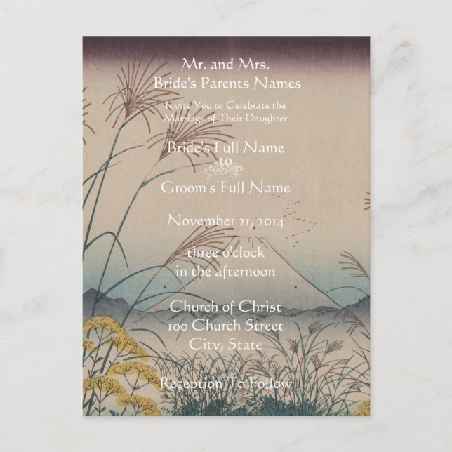 Artista de Invitación a la Boda Hiroshige Utagawa (Anverso)