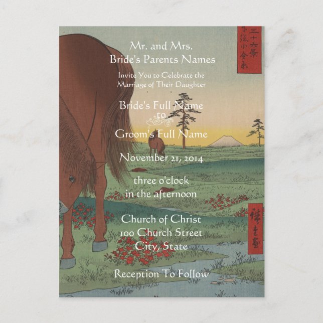 Artista de Invitación a la Boda Hiroshige Utagawa (Anverso)