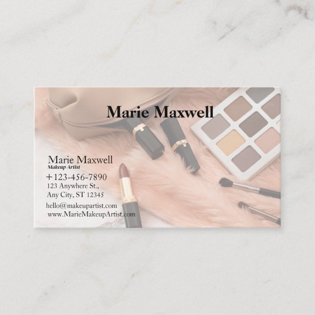 ARTISTA DE MAKEUP DE TARJETAS DE NEGOCIO DE PLANTI (Anverso)