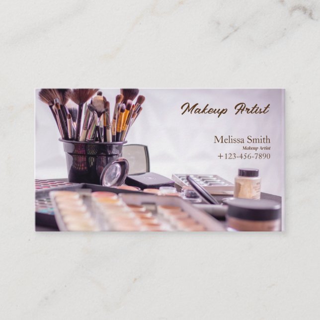 ARTISTA DE MAKEUP DE TARJETAS DE NEGOCIO DE PLANTI (Anverso)