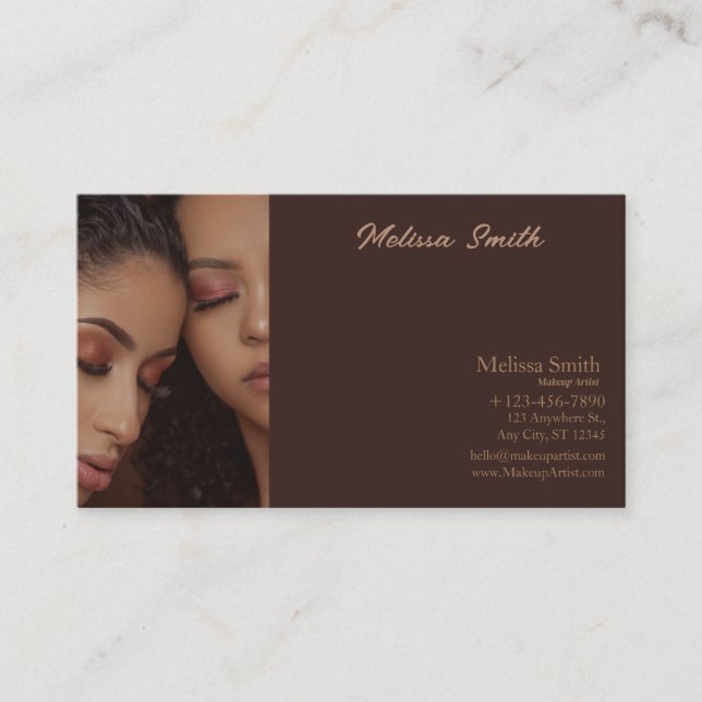 ARTISTA DE MAKEUP DE TARJETAS DE NEGOCIO DE PLANTI (Anverso)