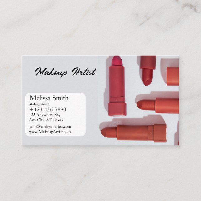 ARTISTA DE MAKEUP DE TARJETAS DE NEGOCIO DE PLANTI (Anverso)