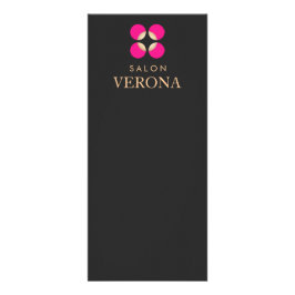 Artista de maquillaje con logotipo rosa y menú Sal