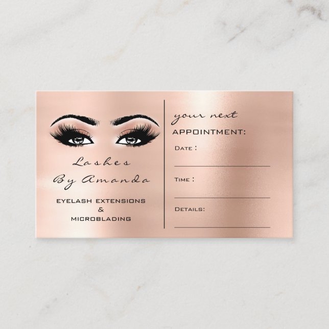 Artista de maquillaje de la tarjeta de cita Peach  (Anverso)