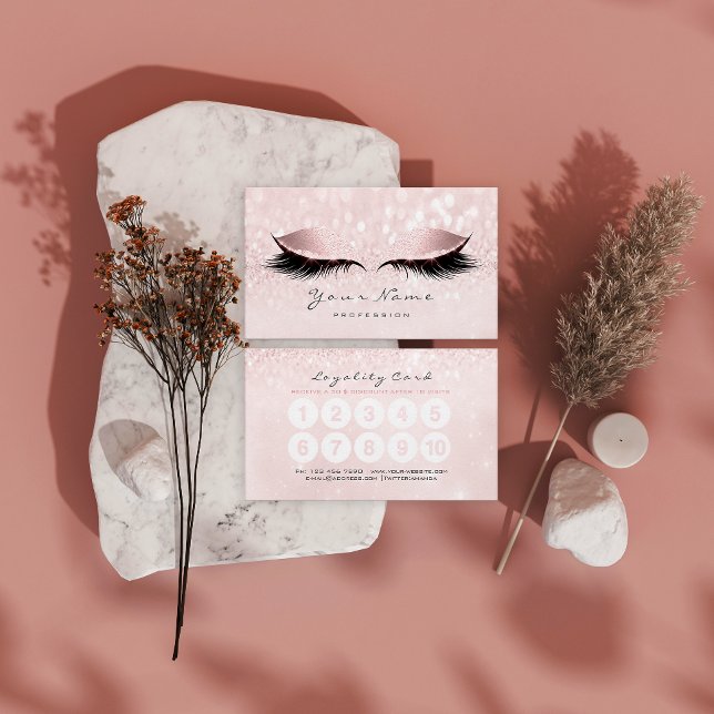 Artista de maquillaje de tarjeta de fidelidad rosa (Subido por el creador)