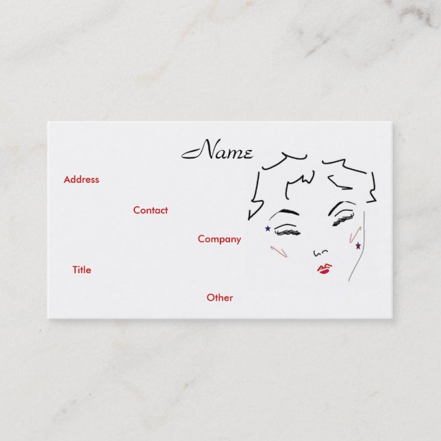 Artista de maquillaje Diva V Tarjeta de visita (Anverso)