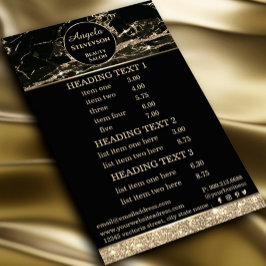 Artista de maquillaje Flyer de mármol negro dorado