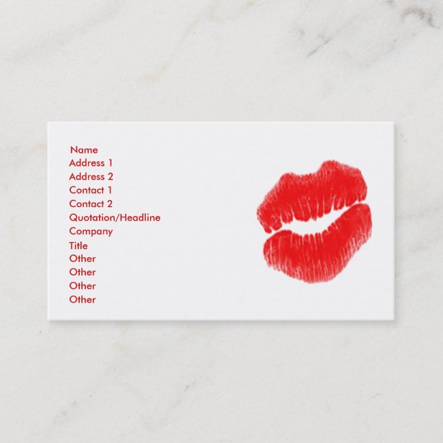 Artista de maquillaje Labios Rojos en tarjeta de v (Anverso)