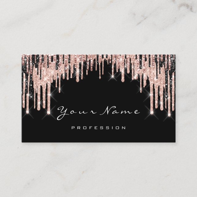 Artista de maquillaje Rosa Tarjeta de cita VIP bla (Anverso)