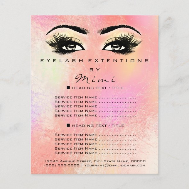 Artista de maquillaje Salón de belleza Lash Flyer  (Frente)