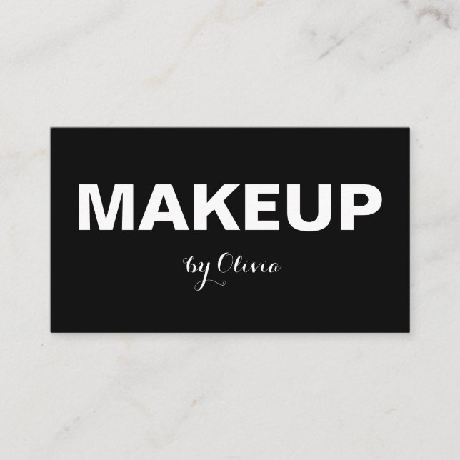 Artista de maquillaje Tarjetas de Negros Blancas M (Anverso)