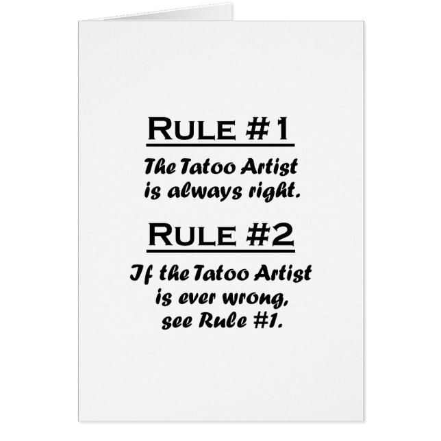 Artista de Tatoo de la regla (Frente)
