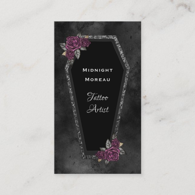 Artista de tatuajes góticos QR Código tarjeta de v (Anverso)