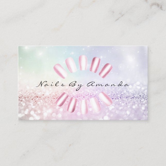 Artista de uñas maquillando Cita rosa Blue Pastel (Anverso)