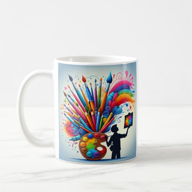 Artista del arcoiris Painter café taza de té taza  (Izquierda)