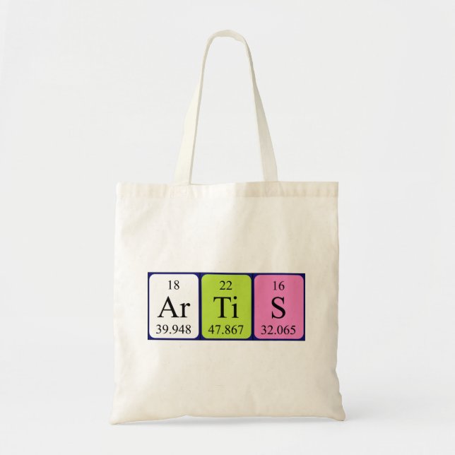 Artista el nombre de tabla periódica de la bolsa (Frente)