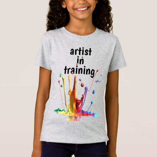 Artista en entrenamiento, con camiseta de pintura  (Anverso)
