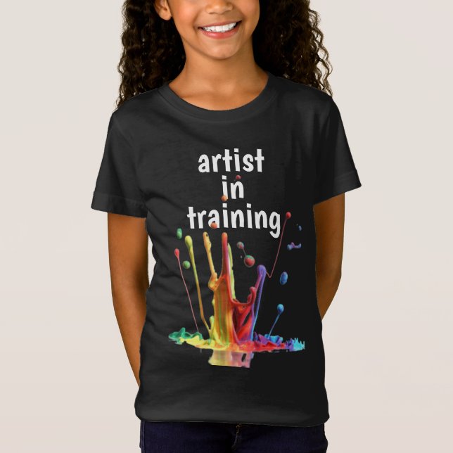 Artista en entrenamiento, con camiseta de pintura  (Anverso)