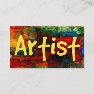 Artista en tarjeta de visita de la pintura