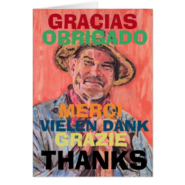 Artista, Gratitud en varios idiomas, editar texto (Frente)