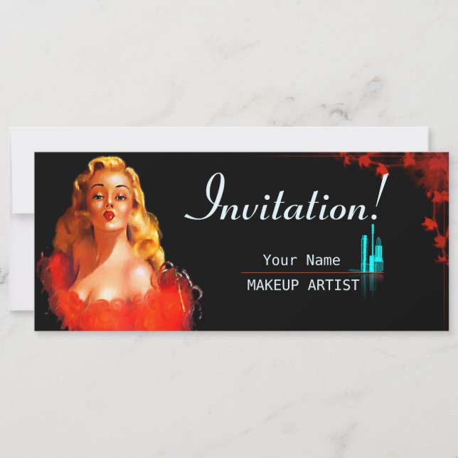 Artista MakeUp - Tarjeta, invitación, invitación (Anverso)
