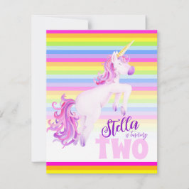 Artistas de arte de unicornio con dos invitaciones