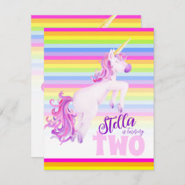 Artistas de arte de unicornio con dos invitaciones