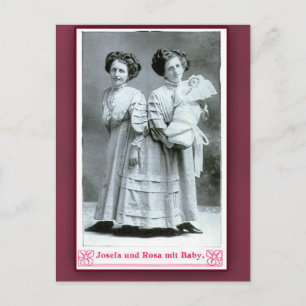 Artistas de Josefa y Rosa Circus en tarjetas