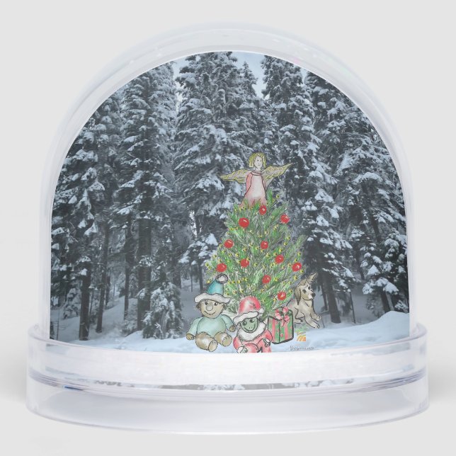 Artistic Christmas Tree Scene Snow Globe (Anverso)