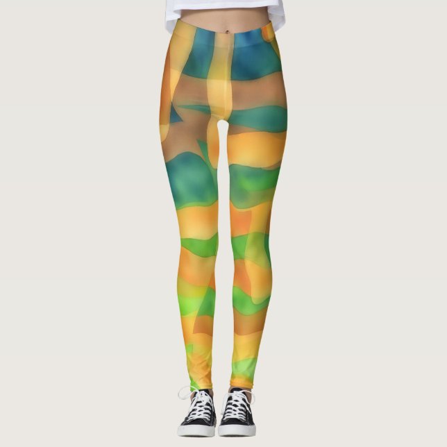 Artisy Yellow and Blue Multi Leggings (Anverso)
