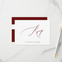 ArtsApp Elegant Bergundy RSVP Luxe Caligraphy