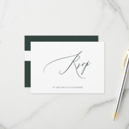 ArtsApp Elegante Lujoso Verde RSVP Caligrafía de L