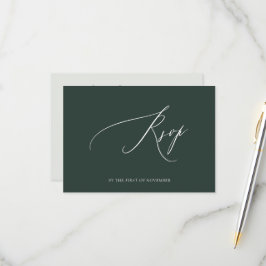 ArtsApp Elegante Lujoso Verde RSVP Caligrafía de L
